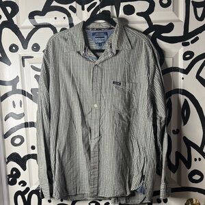 vintage large Tommy Jeans Men's Green Checkered Shirt flannel